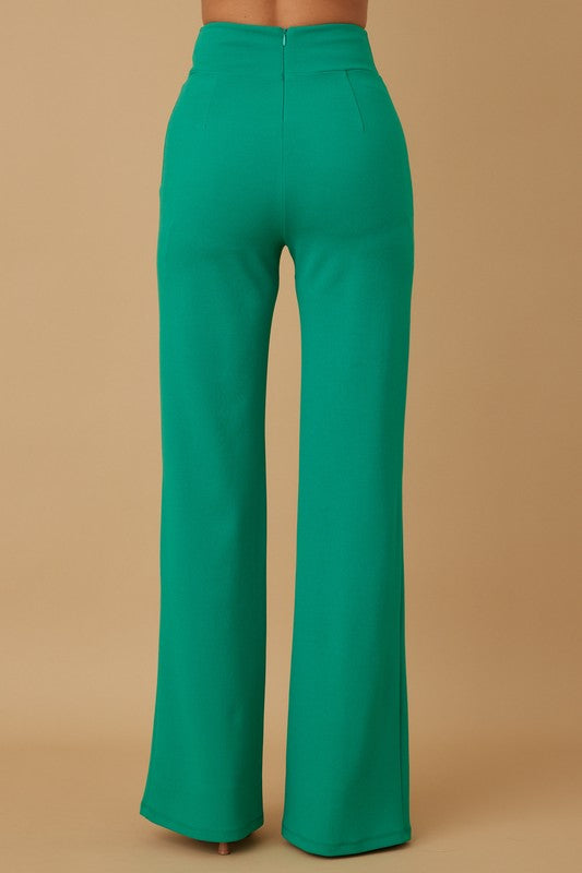 Solid Stretch Wide Leg Palazzo