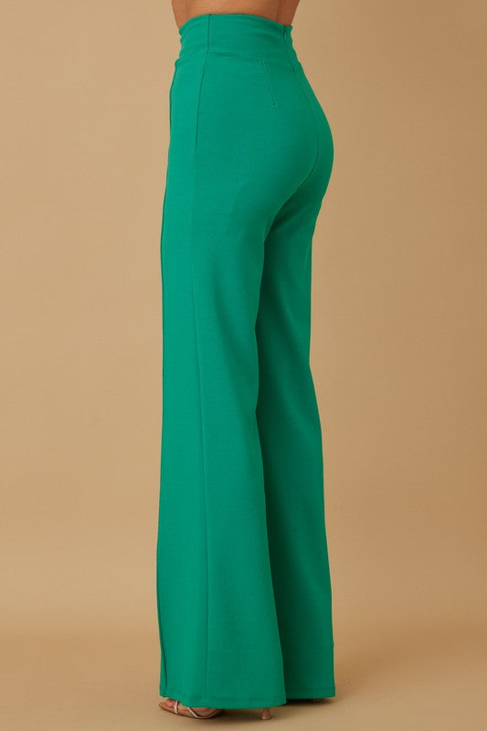 Solid Stretch Wide Leg Palazzo