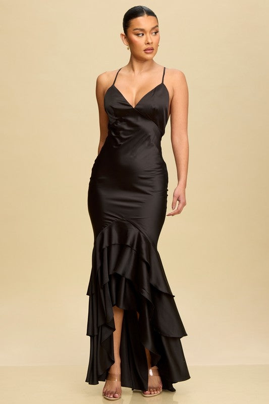 Alexis Satin Dress Black / Large Alexis Satin Dress Black / Large