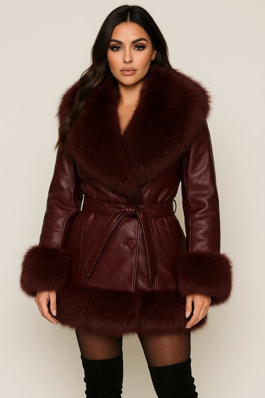 Heidi Faux Leather Coat