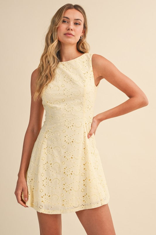 Ariel Eyelet Mini Dress