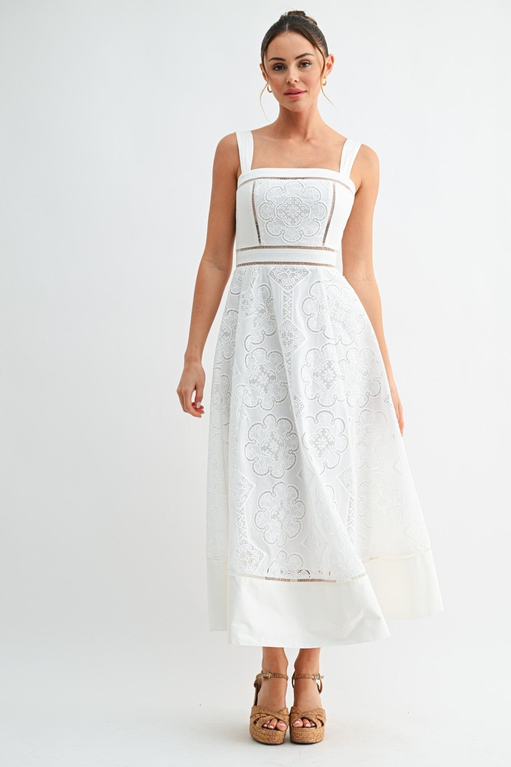 Mary eyelet midi dress